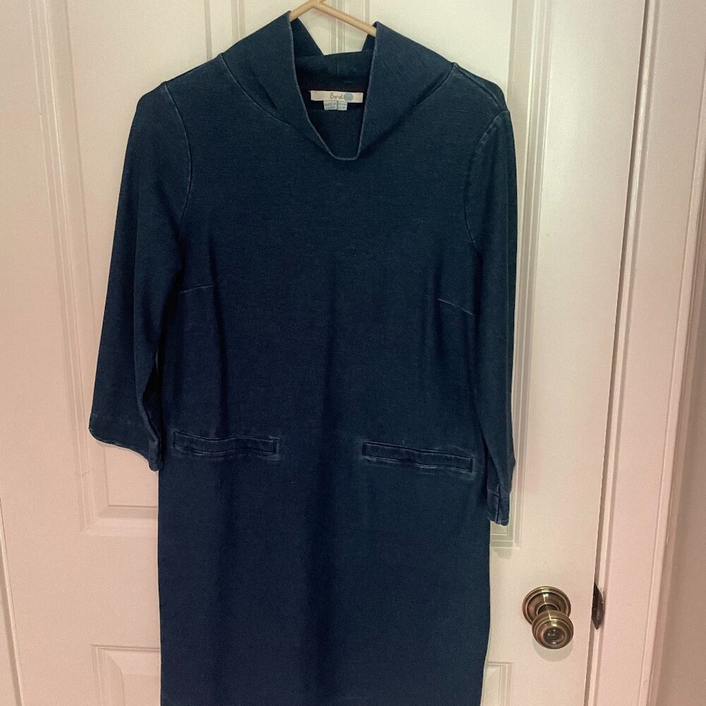 BODEN Women’s Blue Denim Stretch 3/4 Sleeve Dress